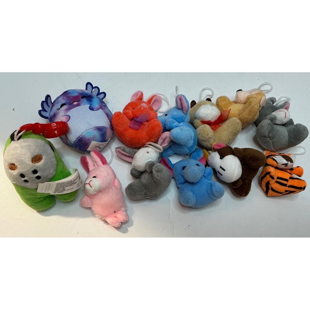 Mixed Plush Lot Among Us Squishmallows Halley Mini Animal Clip Ons Small Toys 12